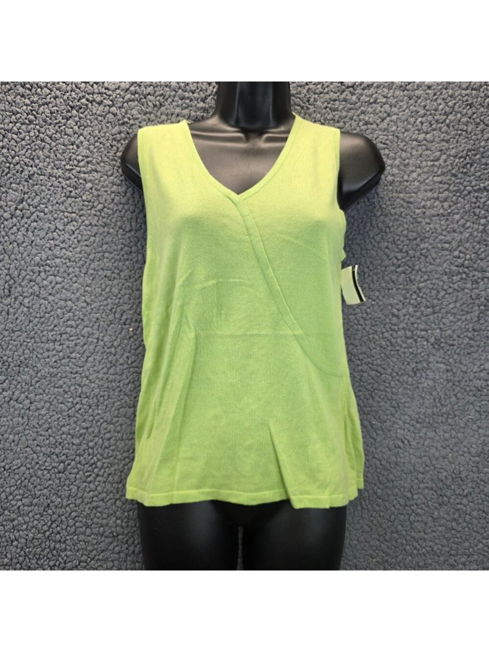 Splendor Bamboo Silk Blend Knit Tank Top S Yellow Casual Colorful Indie Minimal